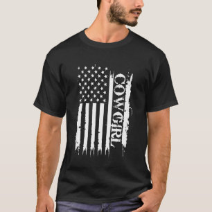 Camiseta Vaqueira Estados Unidos Desgastada c Bandeira dos