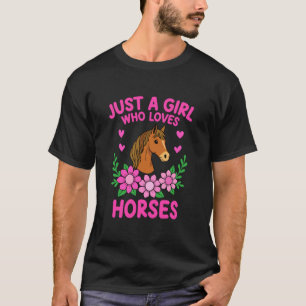 Camiseta Vaqueira Fofa Apenas uma Garota que Ama Cavalos