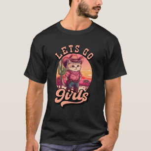 Camiseta Vaqueira Gata Vamos Garotas Cumprimento Vaqueira O