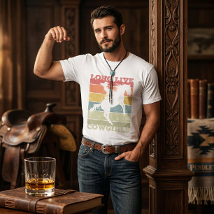 Camiseta Vaqueira Gráfica Ocidental Negrito Cavalgando Cava