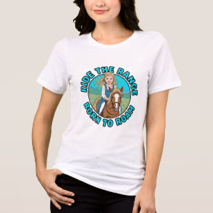 Camiseta Vaqueira Nascida Para Vagar Cavalga O Campo