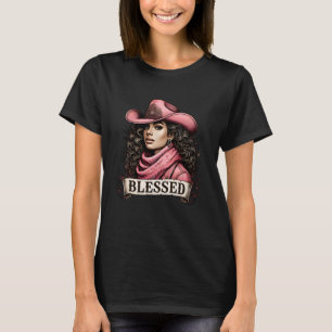 Camiseta Vaqueira Negra Abençoada Cristã Vaqueira Negra do