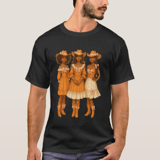 Camiseta Vaqueira Negra Afro Americana Melanina Coquete Con