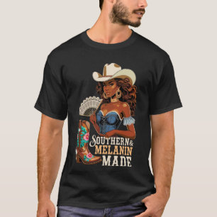 Camiseta Vaqueira Negra do Sul e Melanina Feita no Oeste do
