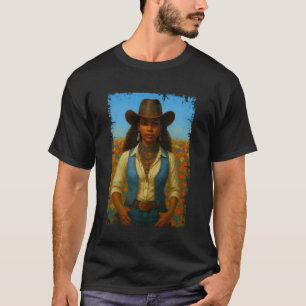 Camiseta Vaqueira Negra Mês da História Afro-Americana Afro