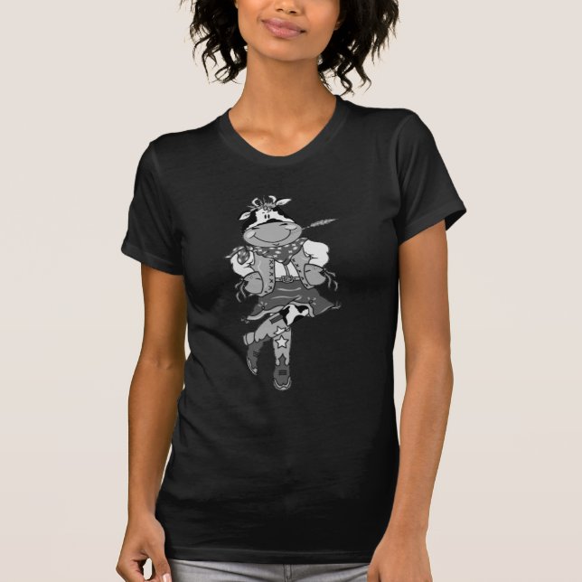 Camiseta Vaqueira preta da vaca (Frente)