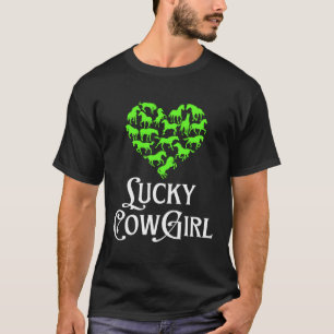 Camiseta Vaqueira Sortuda Garota do Cavalo Dia de São Patrí