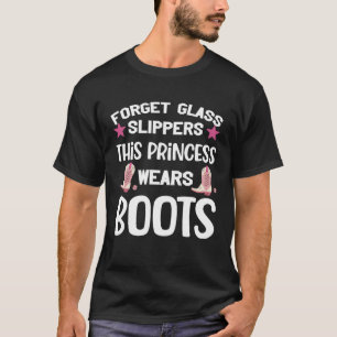 Camiseta vaqueiras amam princesa de botas femininas vida no