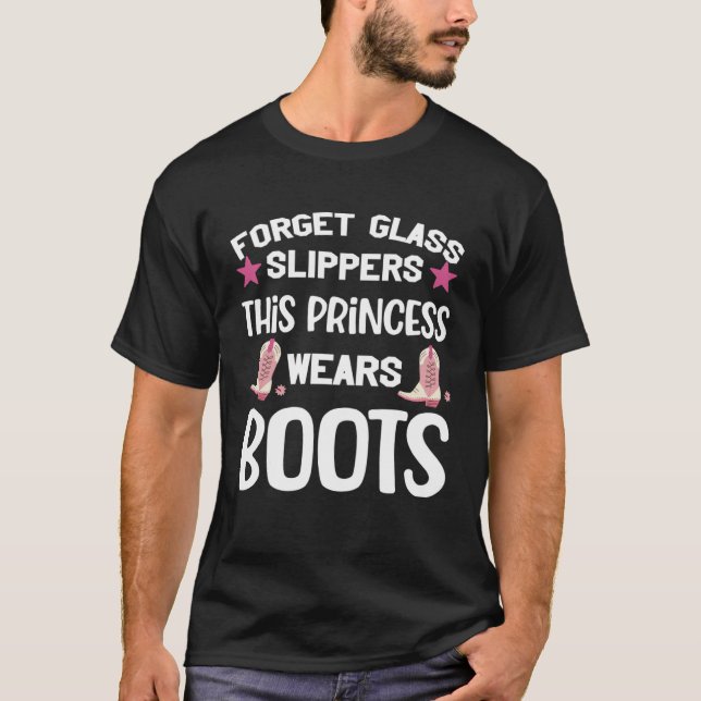 Camiseta vaqueiras amam princesa de botas femininas vida no (Frente)