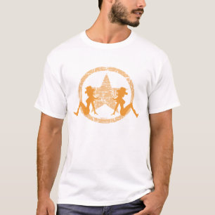 Camiseta Vaqueiras da aleta da lama alaranjadas
