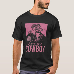Camiseta Vaqueiras Vintage Disco Cavalgando Cavalo O Amor É