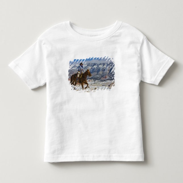 Camiseta Vaqueiro a Cavalo usando Chapas de Couro (Frente)