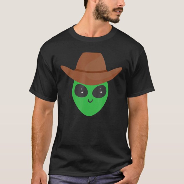 Camiseta Vaqueiro Alien Cowboy Extraterrestre Rodeio Engraç (Frente)