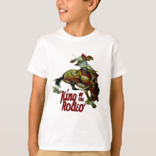 Camiseta Vaqueiro de Rodeio Cavalo Empinando Rei Do Rodeio