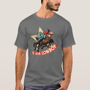 Camiseta Vaqueiro de Rodeio Ocidental Montando um Cavalo "e
