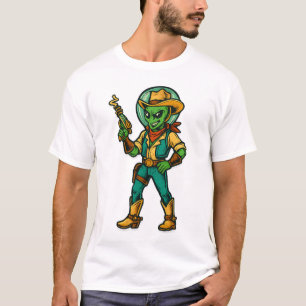 Camiseta Vaqueiro do Espaço Atômica Alienígena Intergalác