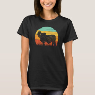 Camiseta Vaqueiro do pôr do sol retrô gado Brahman