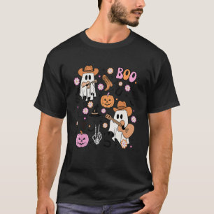 Camiseta Vaqueiro Fantasma Assustador Bonito Halloween Boo