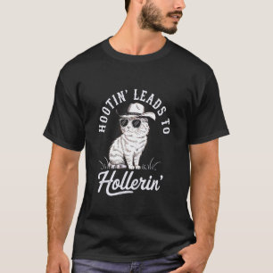 Camiseta Vaqueiro Gato Engraçado Gritando Leva a Gritos do