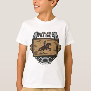 Camiseta Vaqueiro laçando ADD NOME Família Western Rancho d