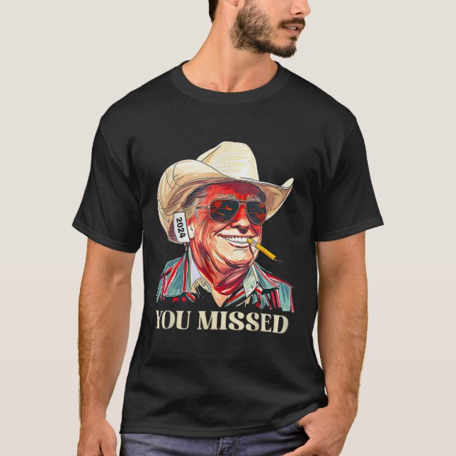 Camiseta _Vaqueiro Trump Ocidental Que Perdeu Vaca De Bande (Frente)