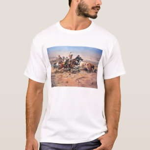 Camiseta Vaqueiros que roping um boi, 1897 (óleo em canvas
