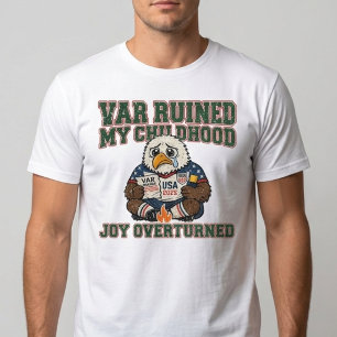 Camiseta VAR Arruinou Meu Futebol Infantil Engraçado