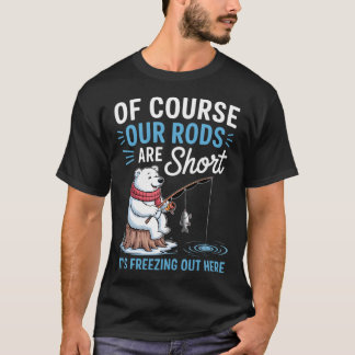 Camiseta Vara Curta de Pesca no Gelo Engraçada para Pescado