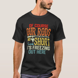 Camiseta Vara Curta para Pesca no Gelo, Clima Frio Engraçad