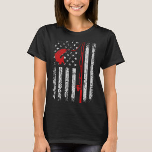 Camiseta Vara de Pesca da Bandeira Americana Presentes Patr