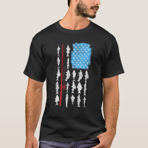 Camiseta Vara de Pesca de Água Salgada de Pescador & Bandei