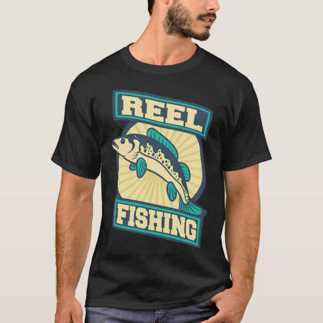 Camiseta Vara de pesca de peixes (Frente)