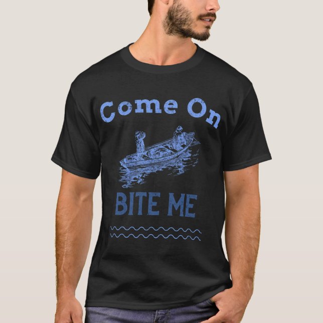 Camiseta Vara de pescar à minha esquerda, cerveja à minha d (Frente)