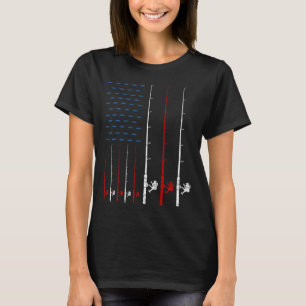Camiseta Varas de Pesca Bandeira Americana