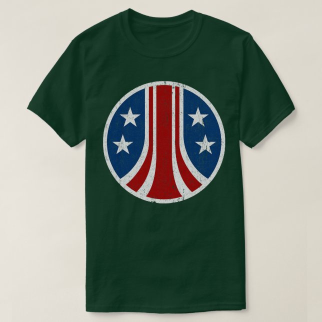Camiseta Variante Colonial Crest dos Estados Unidos (Frente do Design)