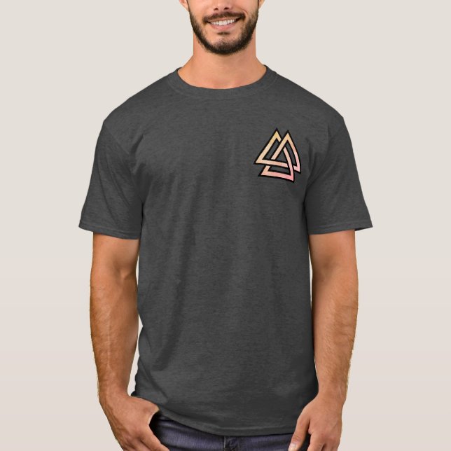 Camiseta Variante do símbolo Valknut (Frente)