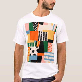 Camiseta Várias formas: design abstrato sem soldadura