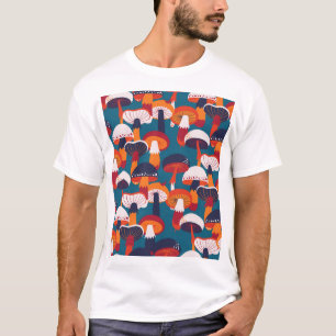 Camiseta Variedade de cogumelos, ilustração perfeita de vin