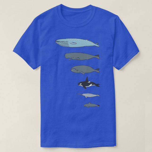 Camiseta Vários cetáceos (Frente do Design)