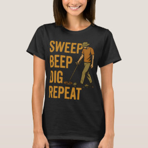 Camiseta Varredura Bip Cavar Repetir Diversão Detector de M