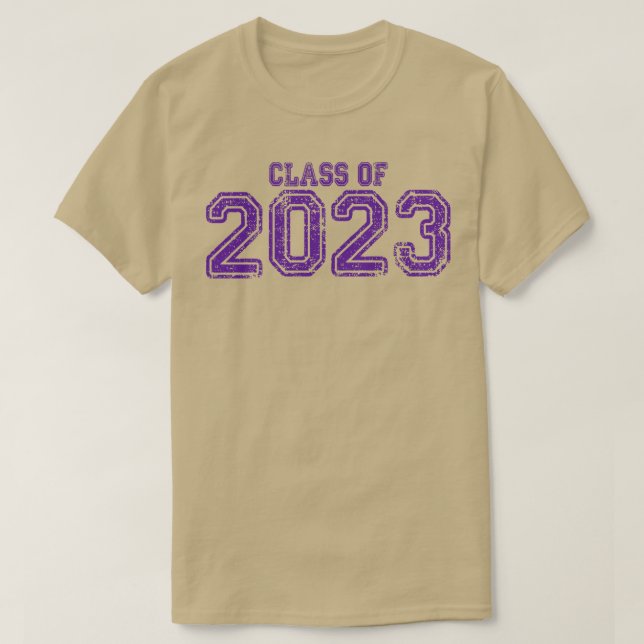 Camiseta Varsity Purple Classe de 2023 (Frente do Design)