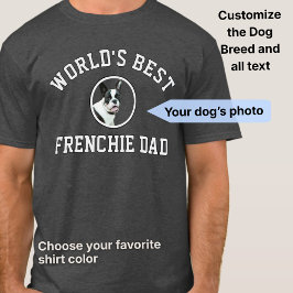Camiseta Varsity Style World's Best Dog Dad Custom Photo