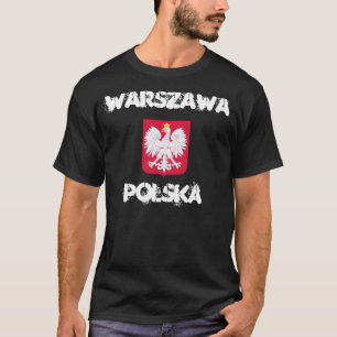 Camiseta Varsóvia, Polska, Varsóvia, Polônia com brasão