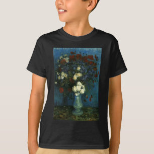 Camiseta Vase com Cornflower e Poppies, van Gogh