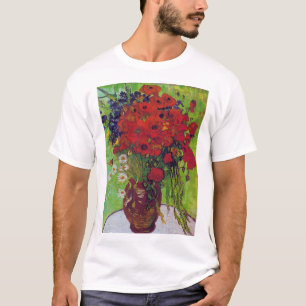 Camiseta Vase com Cornflower e Poppies, Van Gogh