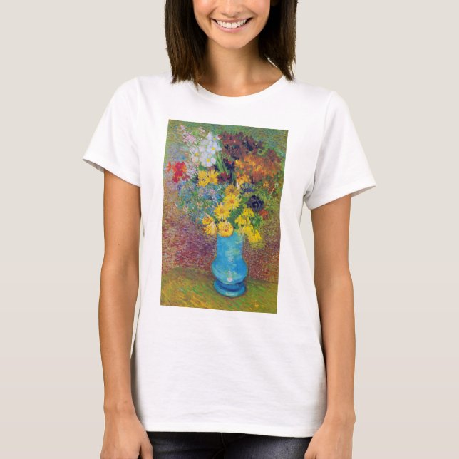 Camiseta Vase com margaridas e anêmonas, Van Gogh (Frente)