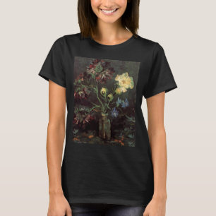 Camiseta Vase com Myosotis e Peonies por Vincent van Gogh
