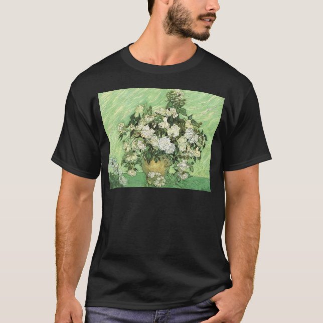 Camiseta Vase com Rosas - Van Gogh (Frente)