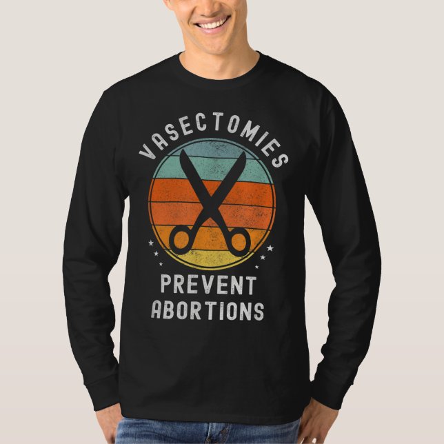 Camiseta Vasectomias Prevenem Abortos Retrô Pró-Escolha Div (Frente)
