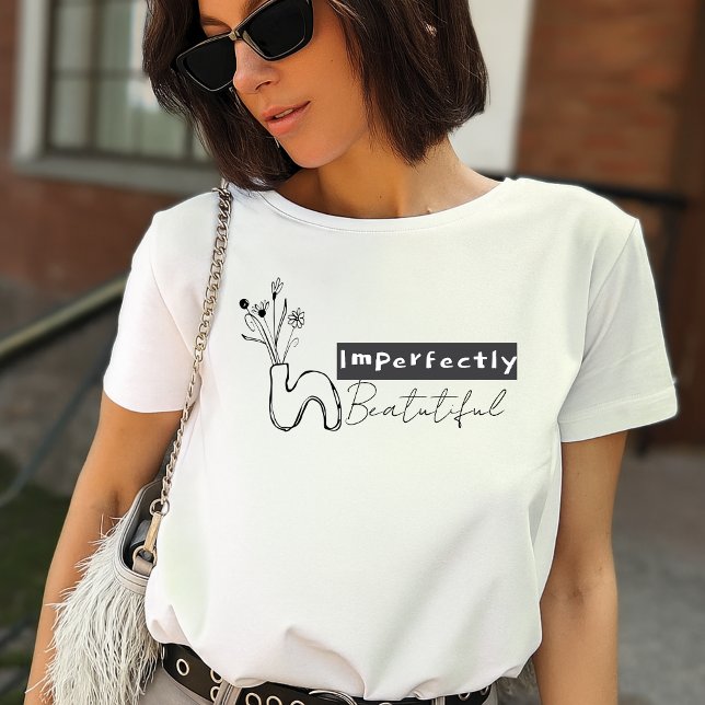 Camiseta Vaso Boho Imperfeitamente Belo Positivo  (Criador carregado)